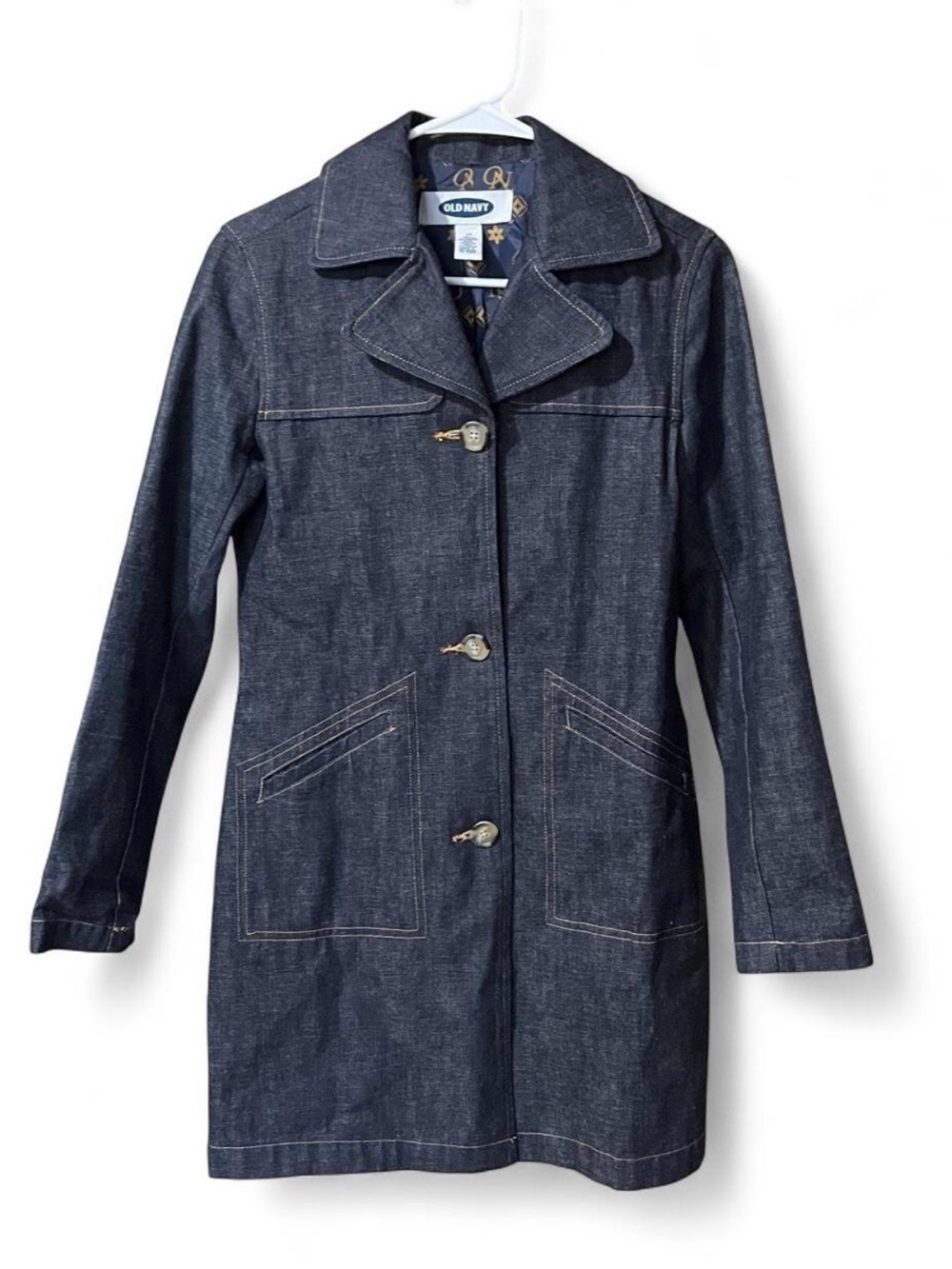 Vintage Old Navy Women's Dark Indigo Denim Coat Jacket
